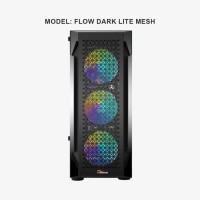 PC Power PP-GS2401-BK Flow Dark Lite Mesh Desktop Gaming Casing